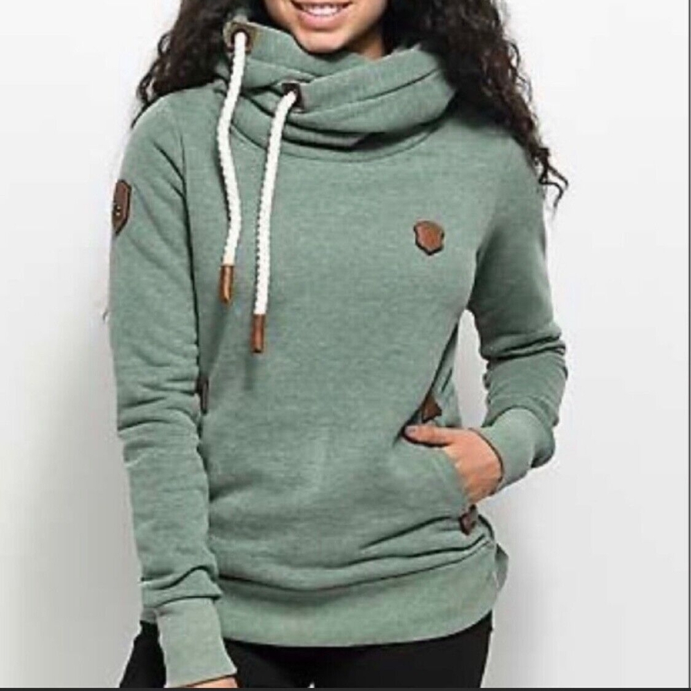 Naketano Brave New World Cowl Neck Hoodie Green